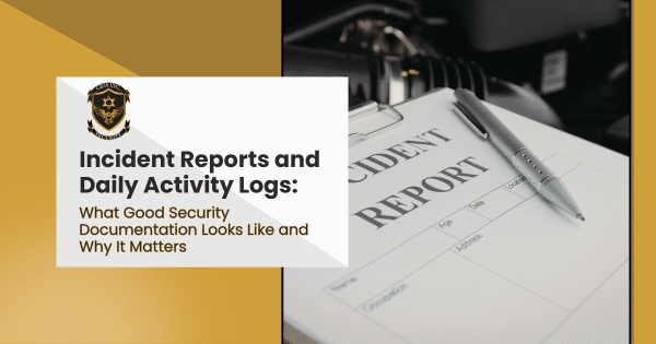 Clipboard with incident reports and daily activity