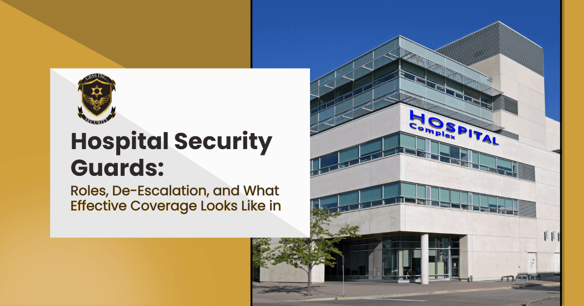 Hospital security guard building with sign.