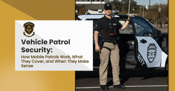 Police officer standing in front of patrol car