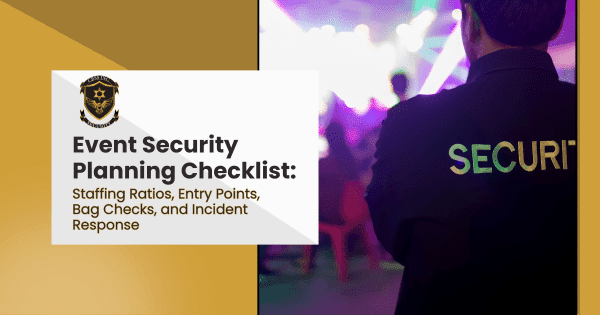 Security officer monitoring a crowd at an event