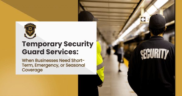 Temporary security guard standing in a subway station